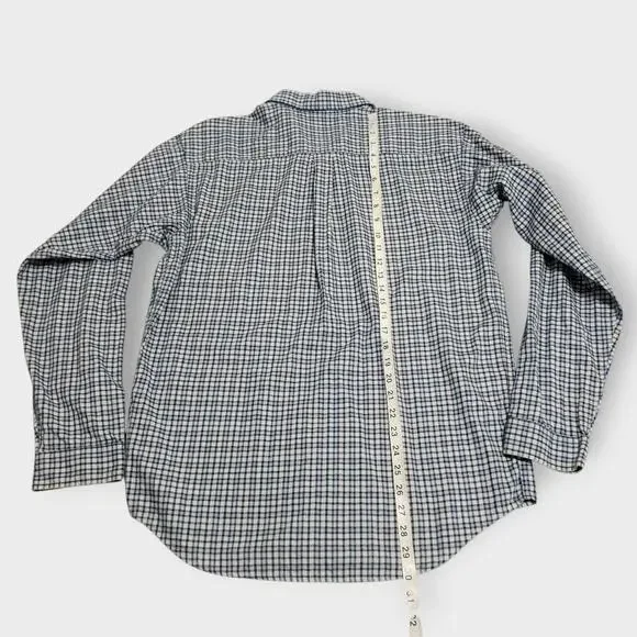 Patagonia‎ Mens Organic Cotton Knit Button Up Shirt Sz Med Blue Check Plaid - Picture 12 of 12